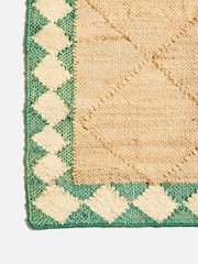 Oliver Bonas Natural Milos Diamond Bordered Jute Rug - Image 2 of 3