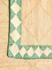 Oliver Bonas Natural Milos Diamond Bordered Jute Rug - Image 3 of 3