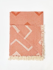 Oliver Bonas Orange Niru Woven Chevron Throw - Image 3 of 4