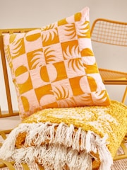 Oliver Bonas Pink Pineapple Yellow Cushion Cover - Image 1 of 5