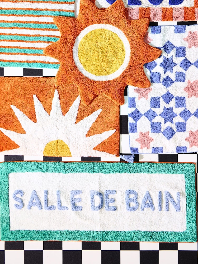 Oliver Bonas Blue Salle De Bain Bath Mat - Image 2 of 5 Oliver Bonas Blue Salle De Bain Bath Mat - Image 2 of 5