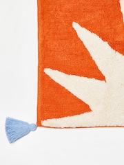 Oliver Bonas Orange White Rectangular Half Sun Bath Mat - Image 3 of 4