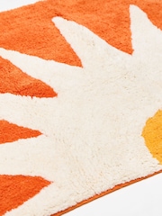 Oliver Bonas Orange White Rectangular Half Sun Bath Mat - Image 4 of 4