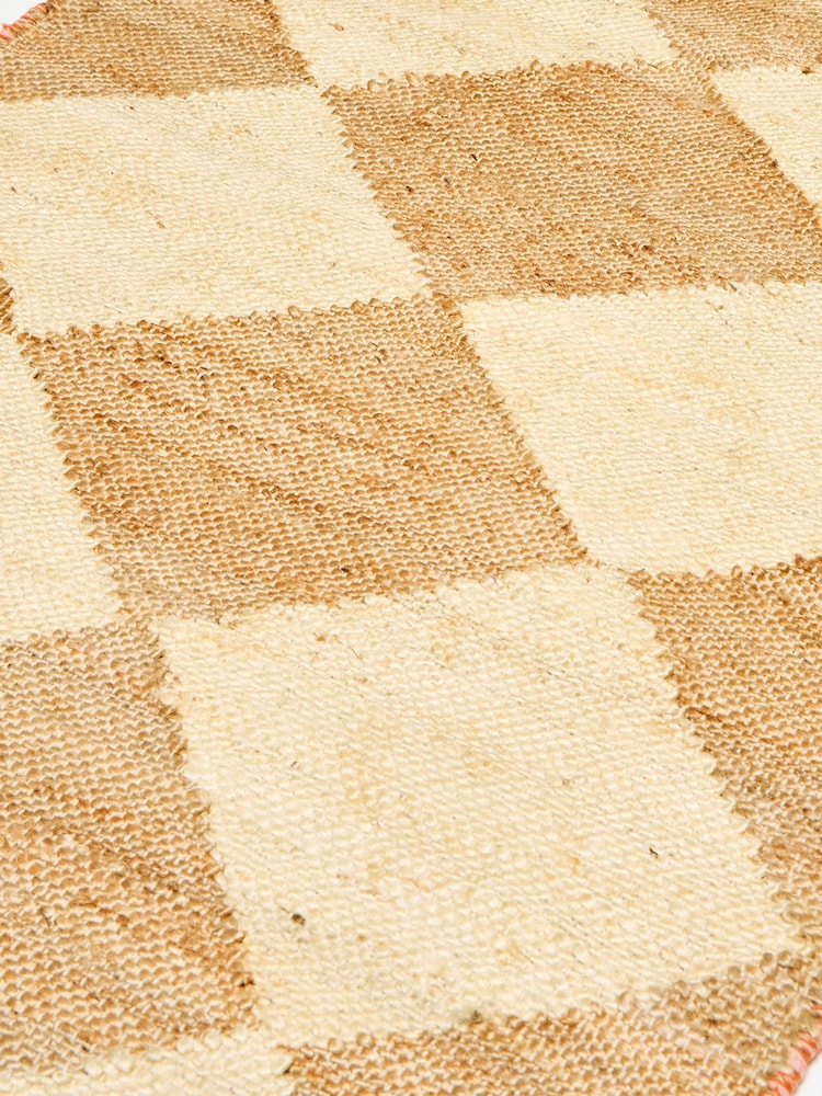 Oliver Bonas Natural Maia Chequerboard Weave Jute Runner - Image 2 of 5