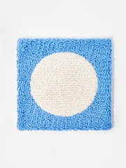 Oliver Bonas Blue Cream Circle Boucle Cushion Cover - Image 3 of 4