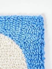Oliver Bonas Blue Cream Circle Boucle Cushion Cover - Image 4 of 4