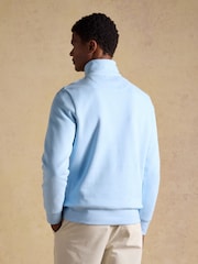 Modrá - Žebrovaná úpletová mikina s čtvrtinovým zipem Joules Alistair French - Obrázek 2 z 8