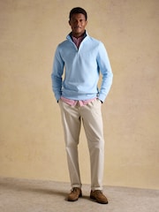 Modrá - Žebrovaná úpletová mikina s čtvrtinovým zipem Joules Alistair French - Obrázek 3 z 8