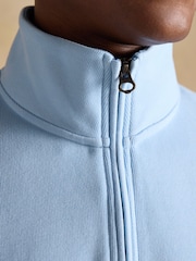 Modrá - Žebrovaná úpletová mikina s čtvrtinovým zipem Joules Alistair French - Obrázek 4 z 8