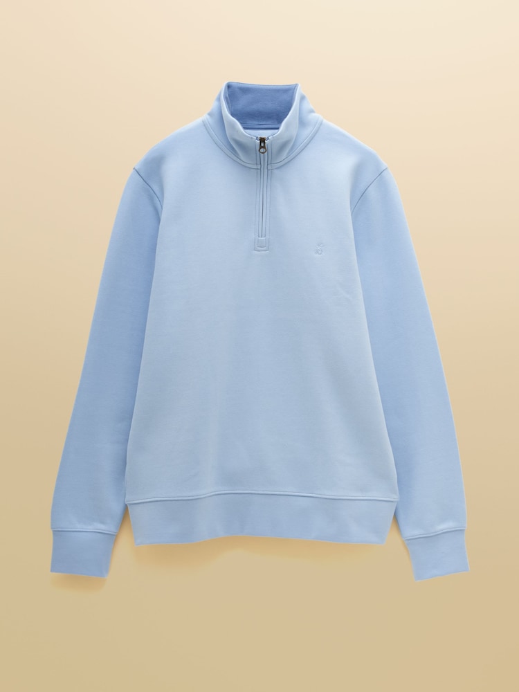 Modrá - Žebrovaná úpletová mikina s čtvrtinovým zipem Joules Alistair French - Obrázek 8 z 8