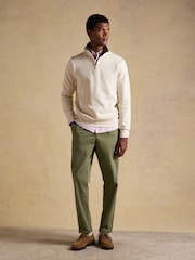 Krémová - Žebrovaná úpletová mikina s čtvrtinovým zipem Joules Alistair French - Obrázek 5 z 9