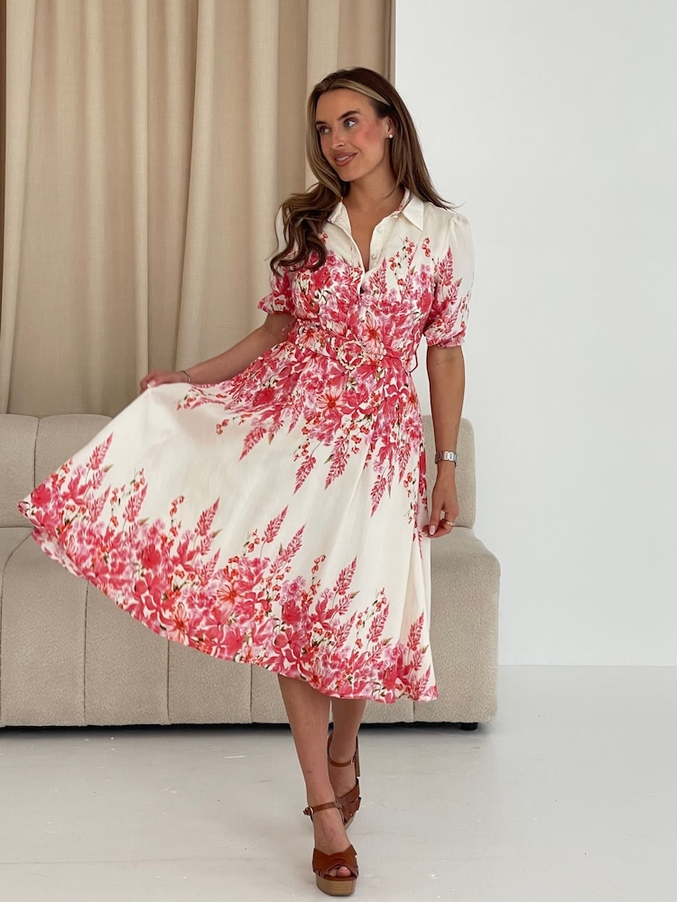 Girl In Mind Holland Boarder Print Collar Midi Dress - Image 2 of 5