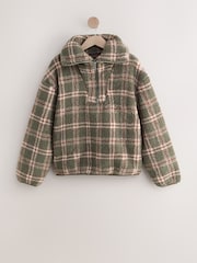 Green Check Borg Quarter Zip Fleece - Image 1 of 3