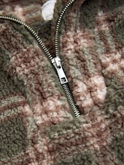 Green Check Borg Quarter Zip Fleece - Image 2 of 3