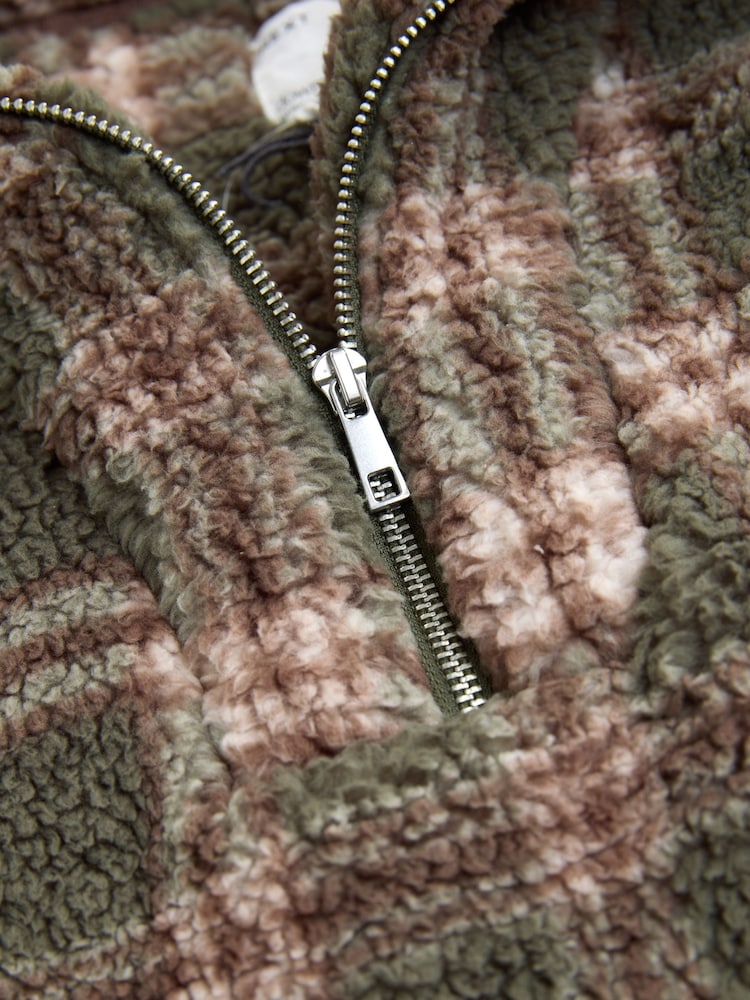 Green Check Borg Quarter Zip Fleece - Image 2 of 3