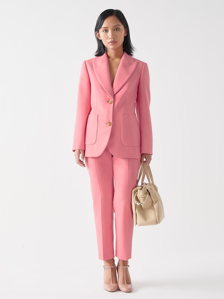 Chaqueta sartorial de doble botonadura en sarga en color Desert Rose Aimee Petite de LK Bennett - Imagen 2 de 4 Chaqueta sartorial de doble botonadura en sarga en color Desert Rose Aimee Petite de LK Bennett - Imagen 2 de 4