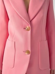 LK Bennett Pink Aimee Petite Desert Rose Twill Double Breasted Tailored Jacket - Image 4 of 4