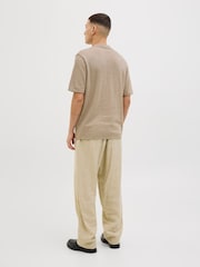 JACK & JONES Brown Split Neck Knitted 100% Cotton Polo Shirt - Image 2 of 4
