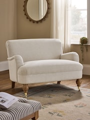 Tweedy Plain Light Natural Lilly Snuggle Seat Armchair - Image 1 of 9