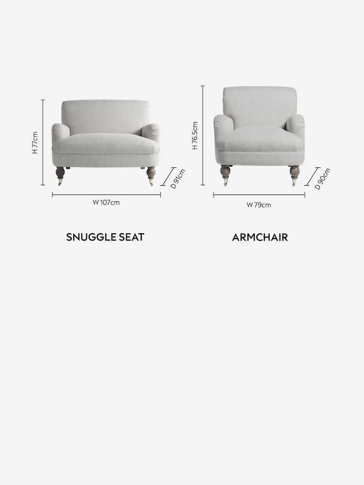 Tweedy Plain Light Natural Lilly Snuggle Seat Armchair - Image 10 of 10