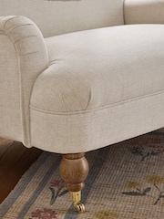 Tweedy Plain Light Natural Lilly Snuggle Seat Armchair - Image 2 of 9