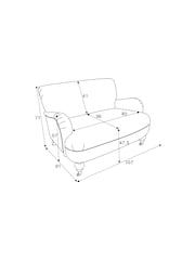 Tweedy Plain Light Natural Lilly Snuggle Seat Armchair - Image 3 of 9