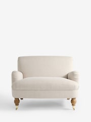 Tweedy Plain Light Natural Lilly Snuggle Seat Armchair - Image 6 of 9