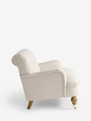 Tweedy Plain Light Natural Lilly Snuggle Seat Armchair - Image 7 of 9