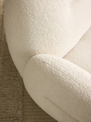 Soft Cosy Boucle Ivory Natural Otis Swivel Armchair - Image 2 of 8