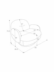 Soft Cosy Boucle Ivory Natural Otis Swivel Armchair - Image 3 of 8