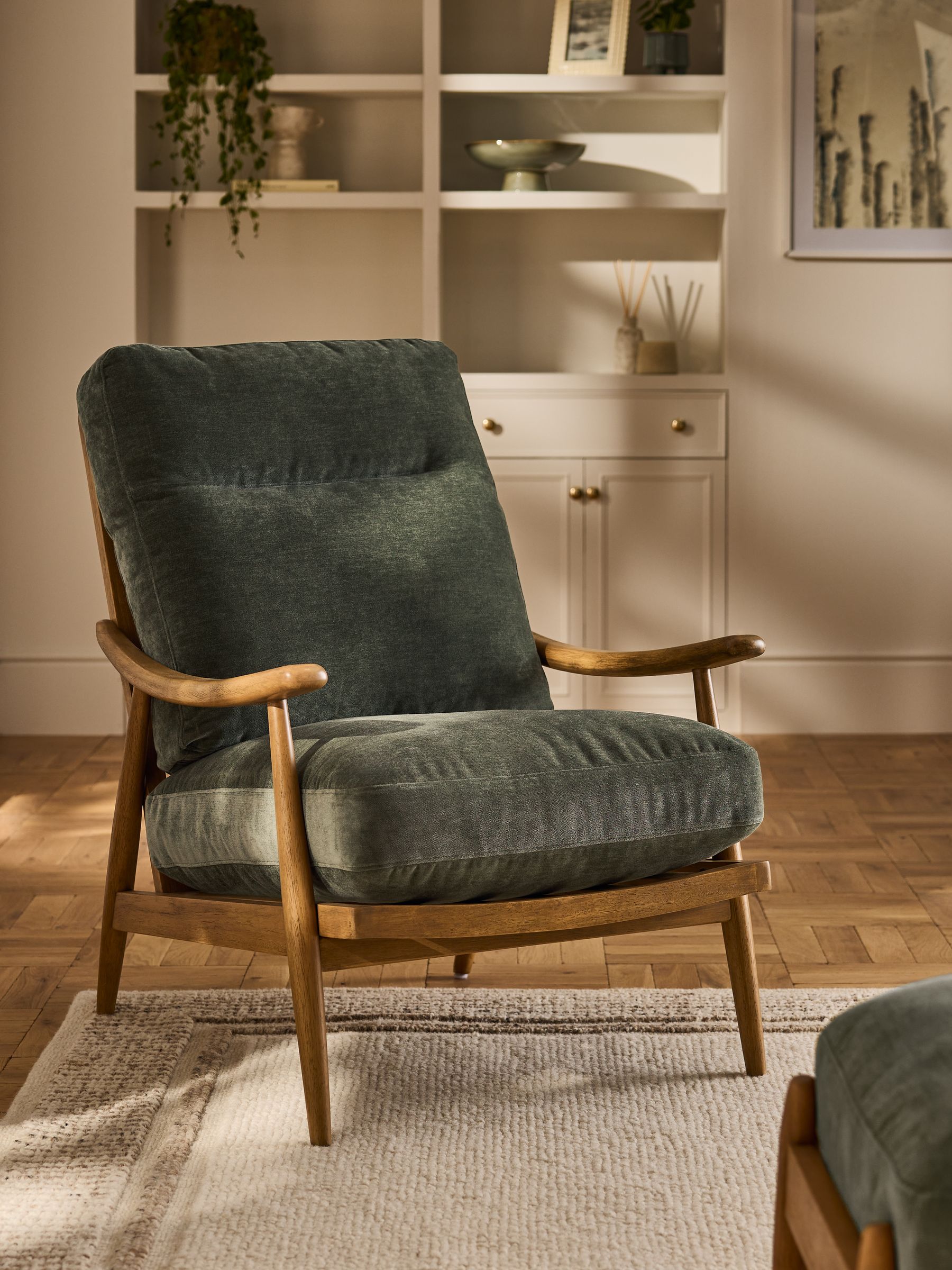 Buy Relaxed Chenille Forest Green Bronx Frame Hampton High Back