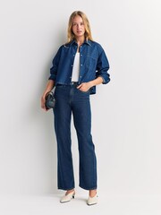 Rag & Bone Blue Featherweight Logan Mid Rise Wide Leg Jeans - Image 1 of 6