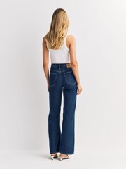 Rag & Bone Blue Featherweight Logan Mid Rise Wide Leg Jeans - Image 2 of 6