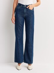Rag & Bone Blue Featherweight Logan Mid Rise Wide Leg Jeans - Image 4 of 6