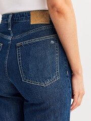 Rag & Bone Blue Featherweight Logan Mid Rise Wide Leg Jeans - Image 6 of 6