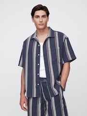 Gap Navy Blue Short Sleeve Boxy Shirt - Image 1 of 5