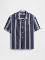 Gap Navy Blue Short Sleeve Boxy Shirt - Image 4 of 5