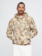 Gap Brown Camo VintageSoft Arch Logo Hoodie - Image 1 of 5