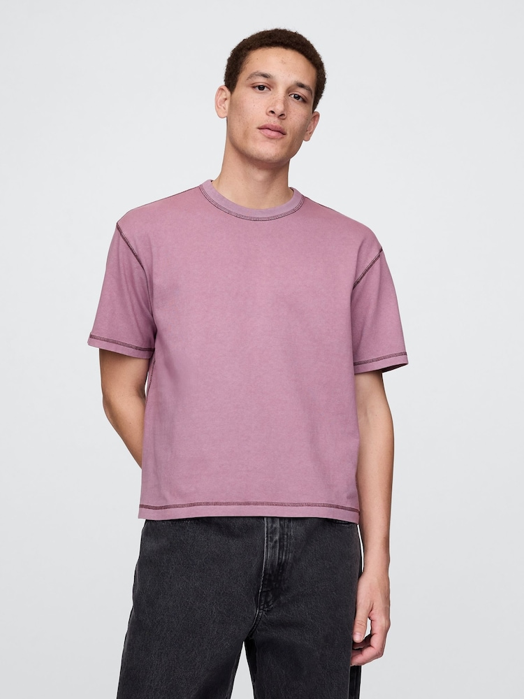 Gap Purple Heavyweight Boxy T-Shirt - Image 1 of 5