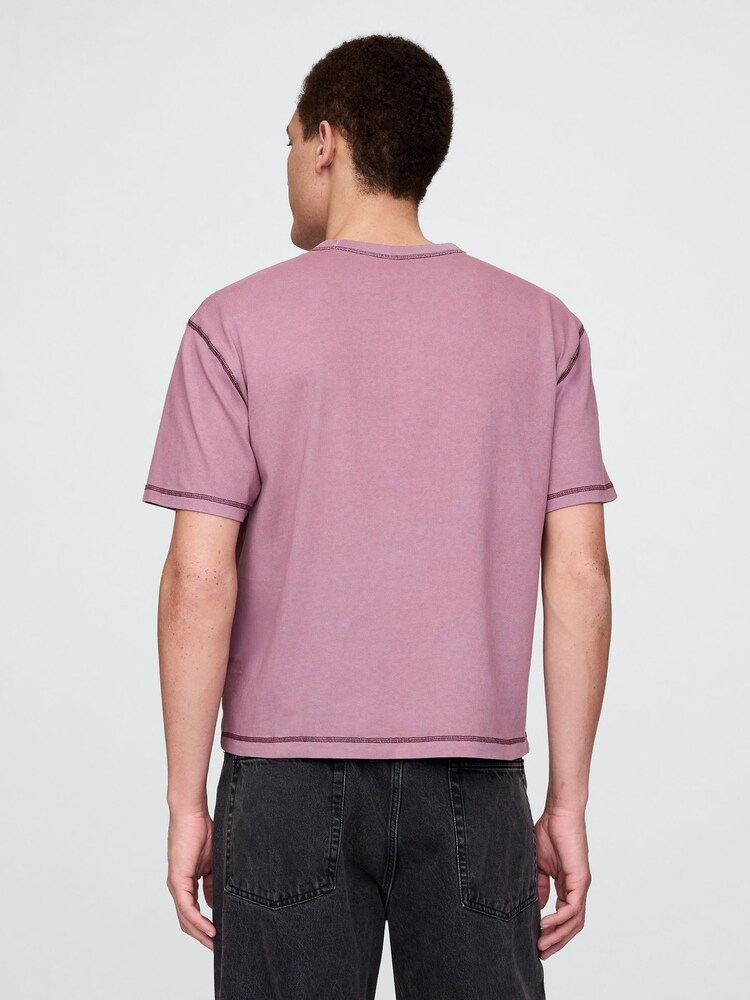 Gap Purple Heavyweight Boxy T-Shirt - Image 2 of 5
