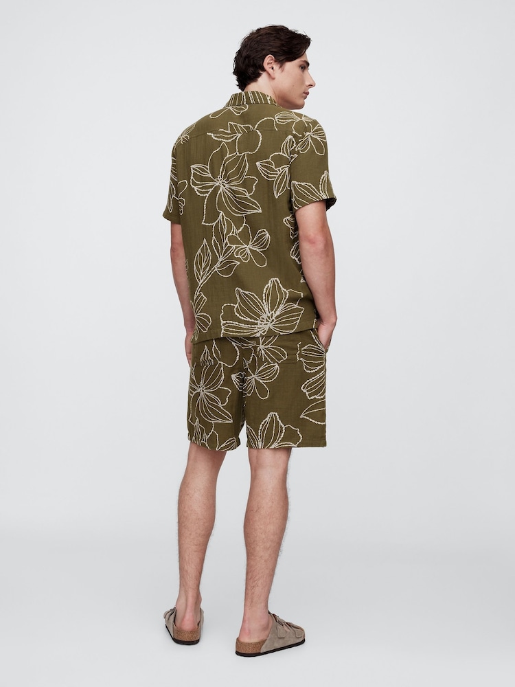 Gap Green Gauze Textured Shorts - Image 2 of 5