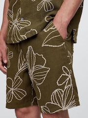 Gap Green Gauze Textured Shorts - Image 5 of 5
