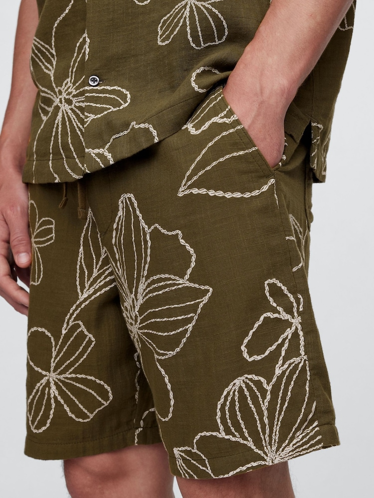 Gap Green Gauze Textured Shorts - Image 5 of 5