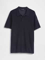 Gap Navy/Blue Textured Crochet Short Sleeve Polo Shirt - Image 4 of 5