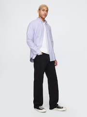 Gap Purple Pinstripe Oxford Shirt in Classic Fit - Image 3 of 5