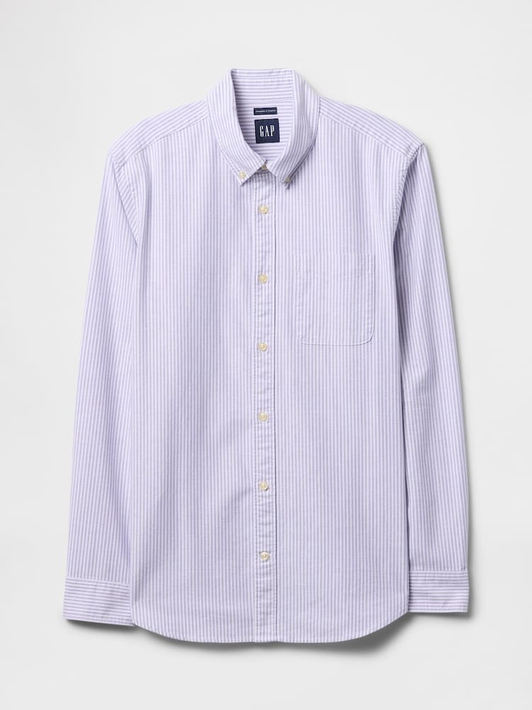 Gap Purple Pinstripe Oxford Shirt in Classic Fit - Image 5 of 5