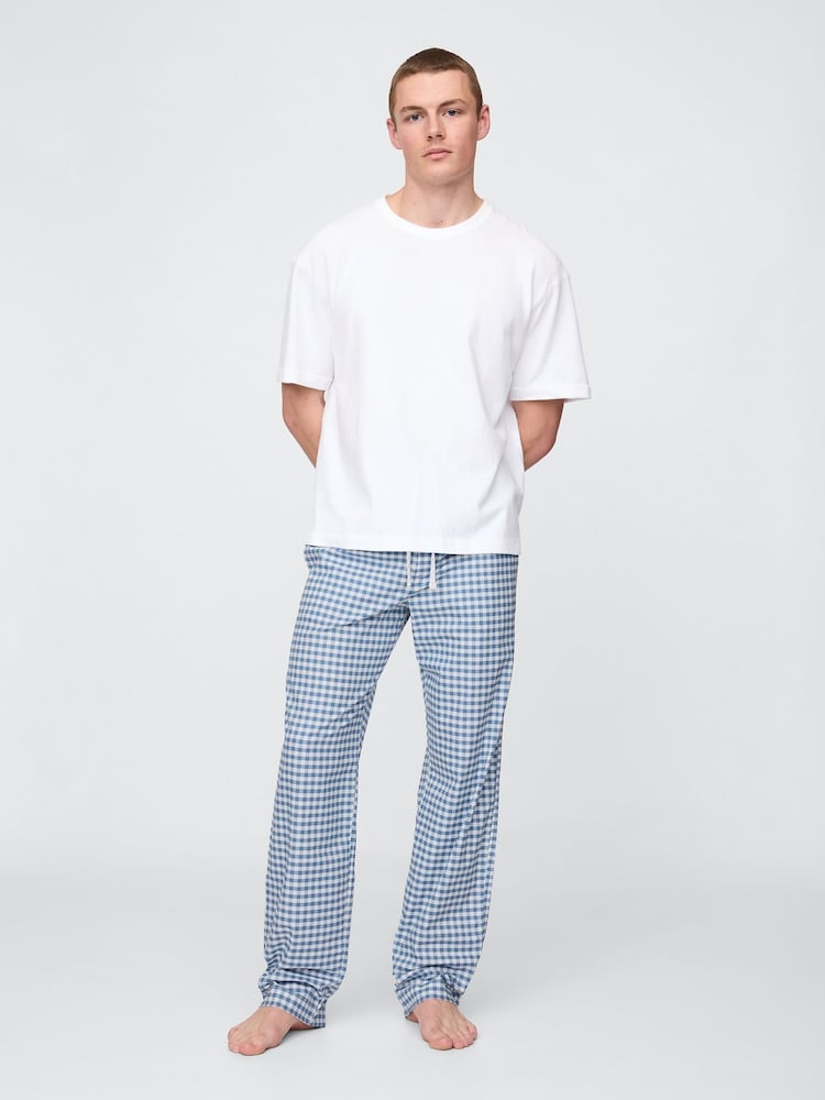 Gap Blue Check Adult Pyjama Trousers - Image 1 of 4 Gap Blue Check Adult Pyjama Trousers - Image 1 of 4