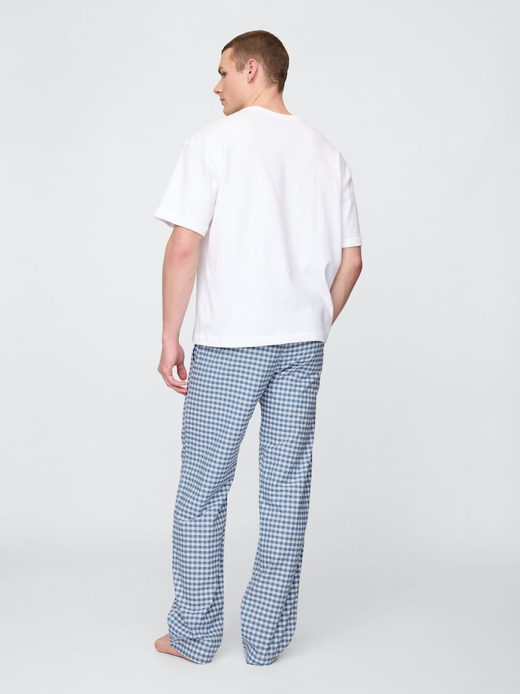 Gap Blue Check Adult Pyjama Trousers - Image 2 of 4 Gap Blue Check Adult Pyjama Trousers - Image 2 of 4