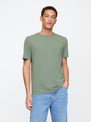 Gap Khaki Green Short Sleeve Everyday 100% Cotton Crew Neck T-Shirt - Image 1 of 5