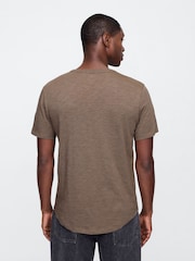 Braun - Gap Slub Curved Hem Short Sleeve T-Shirt - Bild 2 von 5